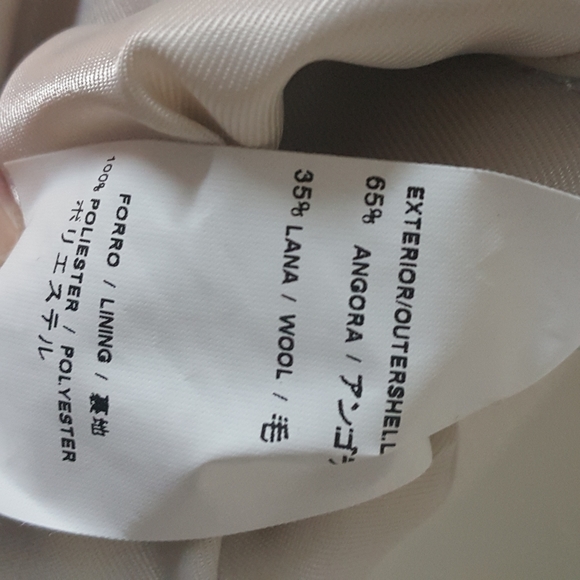 🔥$200+ OFF!🔥L CREAM COLOR ANGORA WOOL ADOLFO DOMINQUEZ DRESSY CLASSY JACKET - Picture 2 of 7